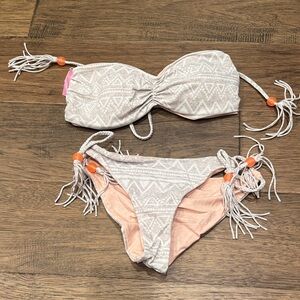 Victoria's Secret Gray and Pink Bikini Set